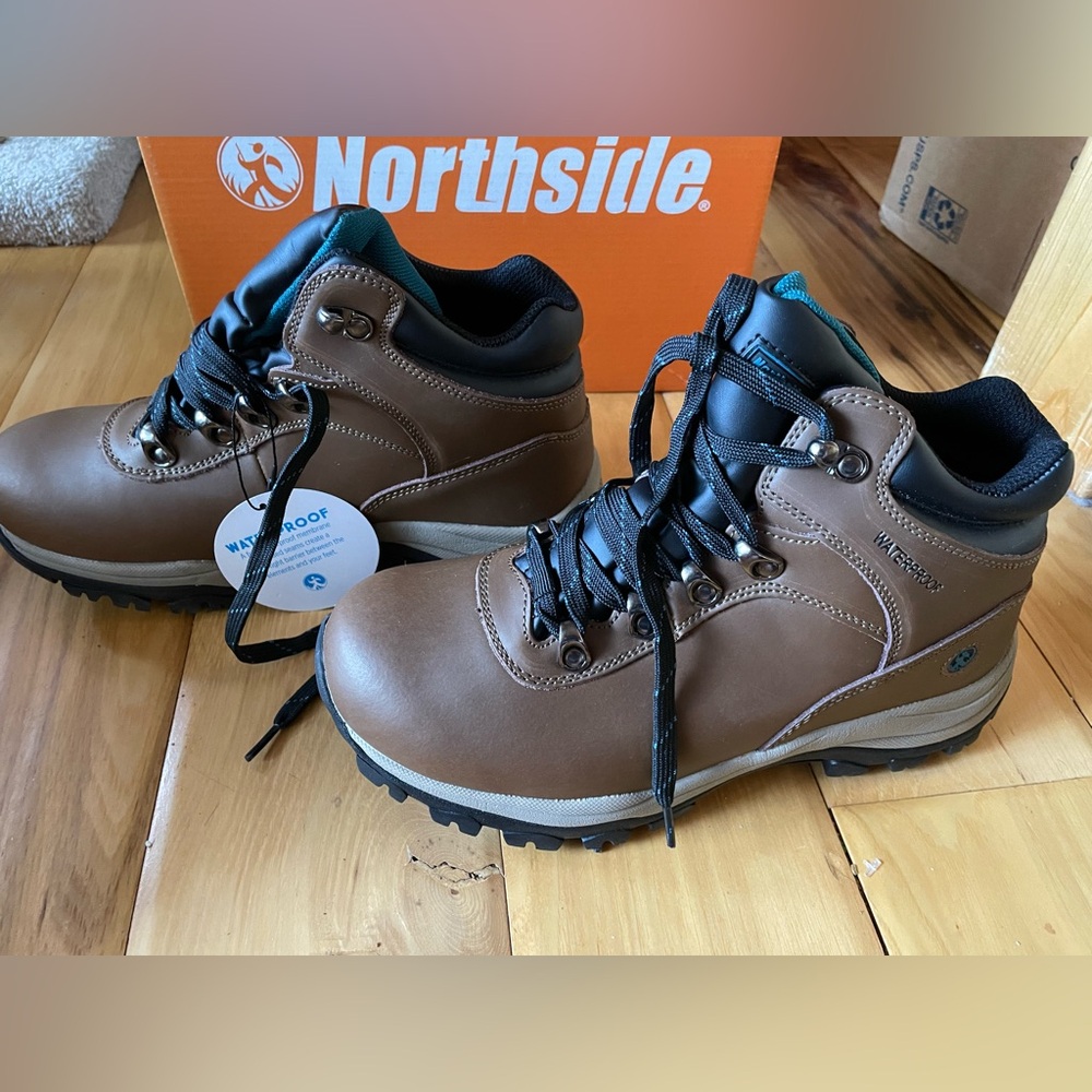 Northside Chocolate Lace-Up Ankle Booties - Picture 2 of 5